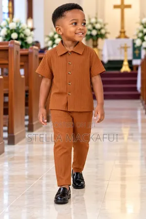 Brown Trousers With Shirt for 1-5yrs