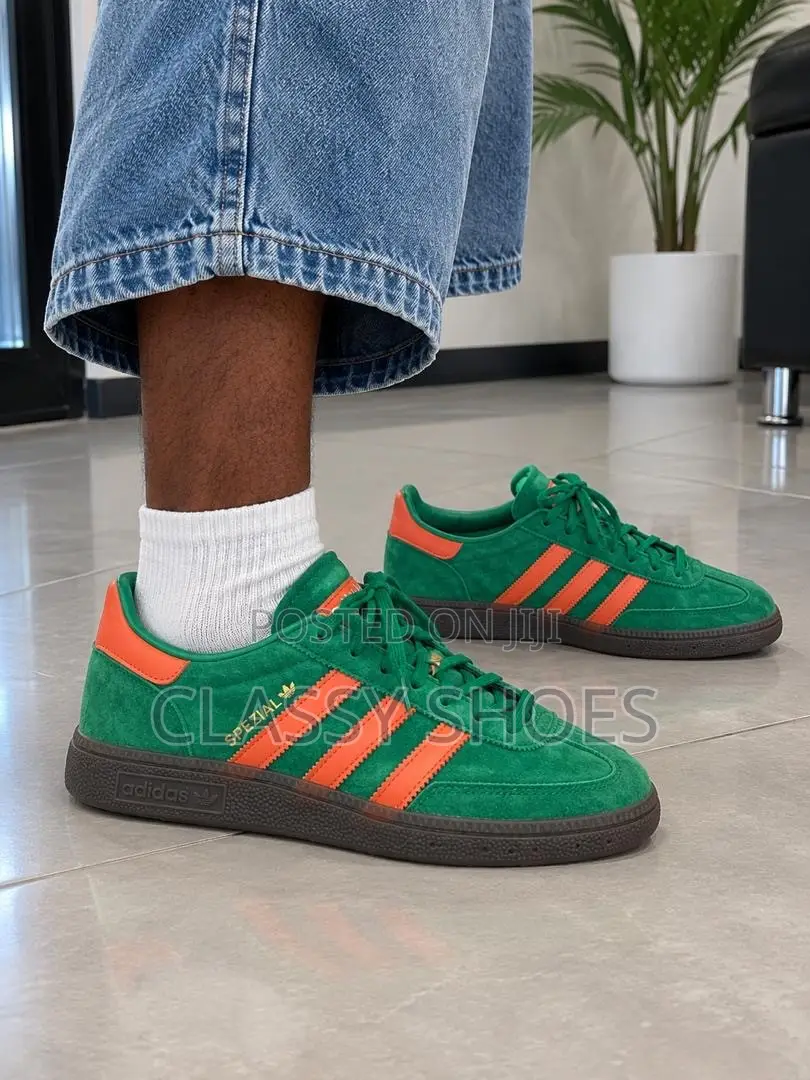 Adidas Spezial Deep Green and Orange Stripes