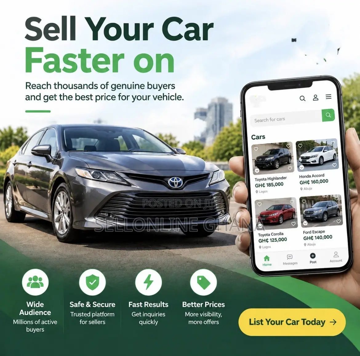 Sell Your Car Online in Ghana – Vehicle Listing Assistance