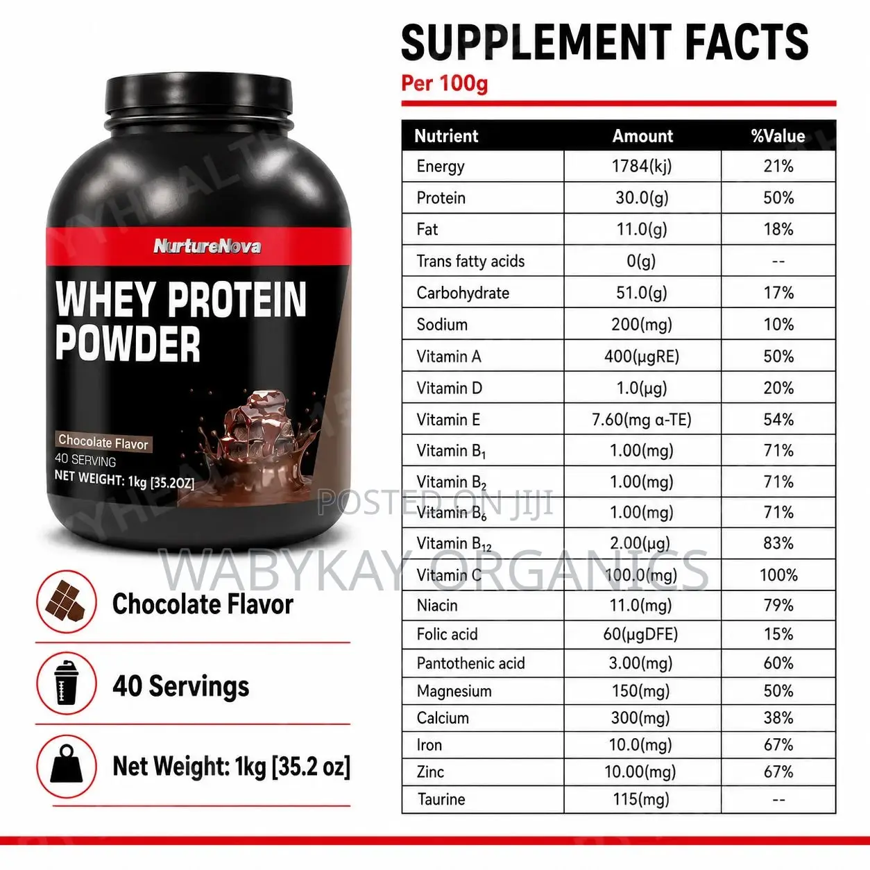 Nature Nova Whey Protein Strawberry and Vanilla Flavor