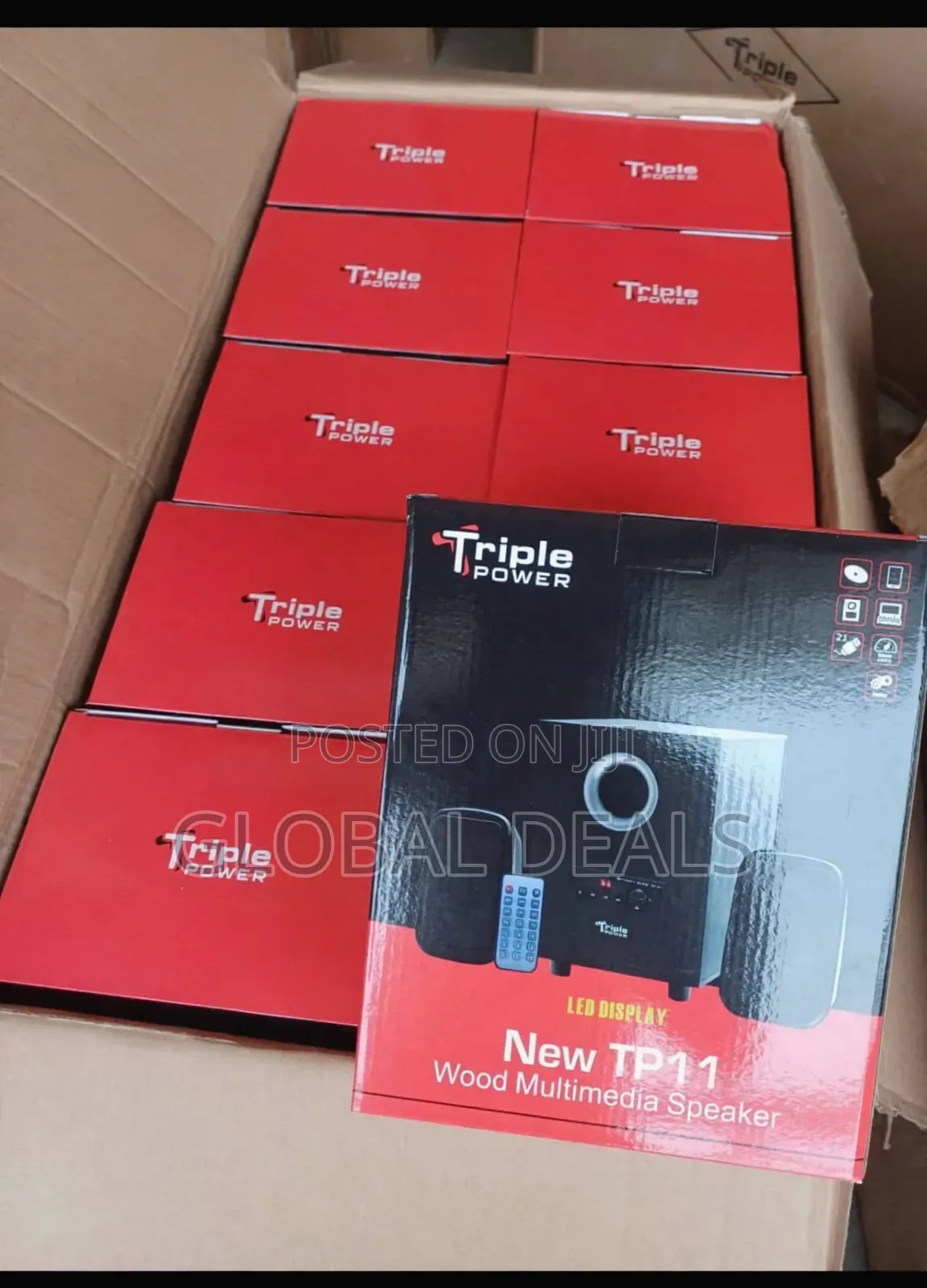 Triple Power TP11 Wood Multimedia Speaker LED Display Remote Control