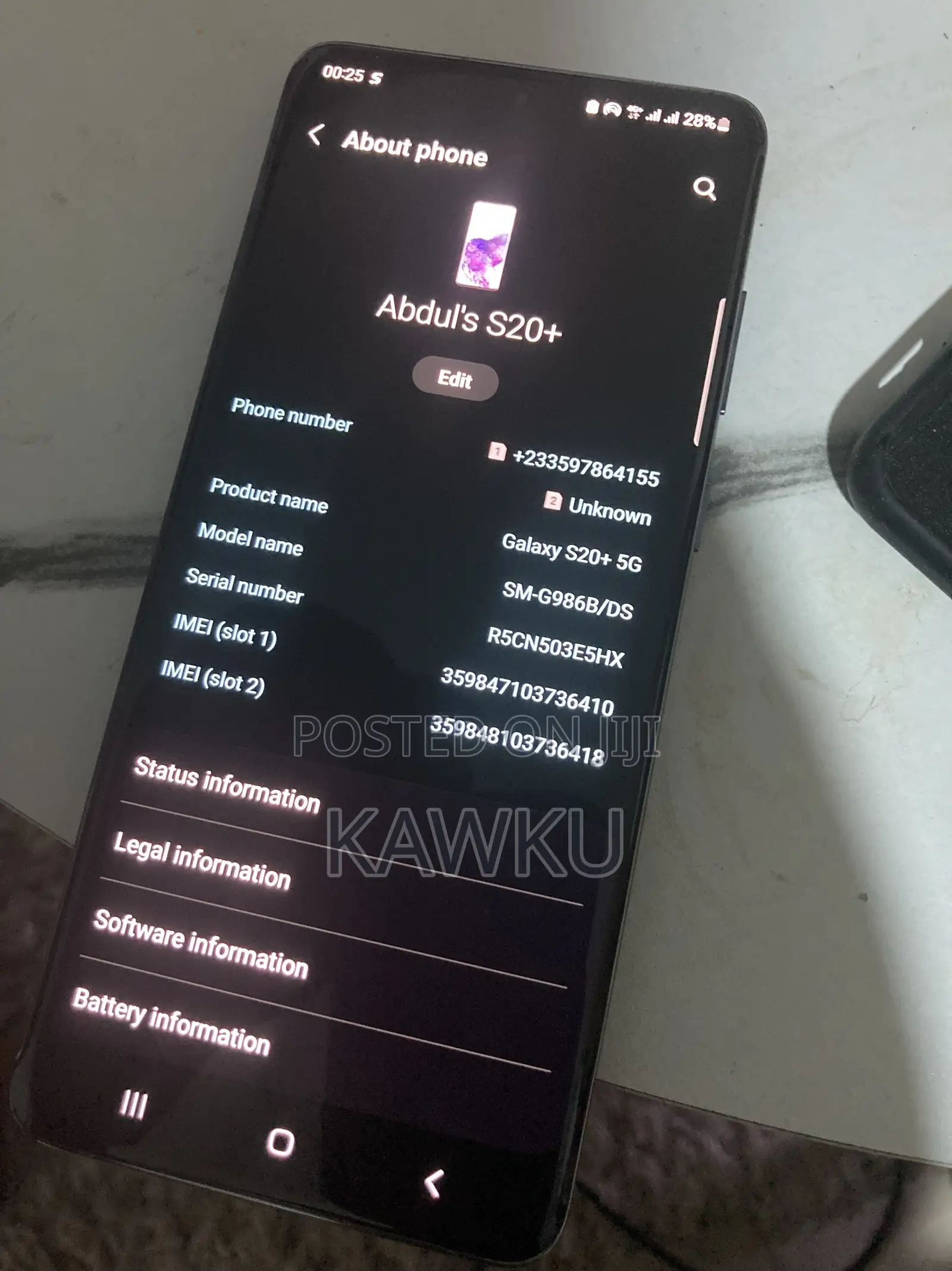 Samsung Galaxy S20+ 5G 128 GB Black