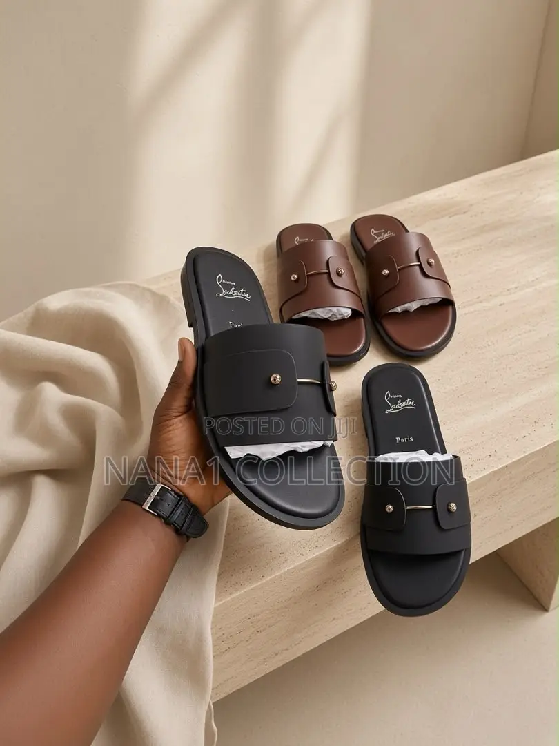 Christain Louboutin Chambimule Leather Slippers