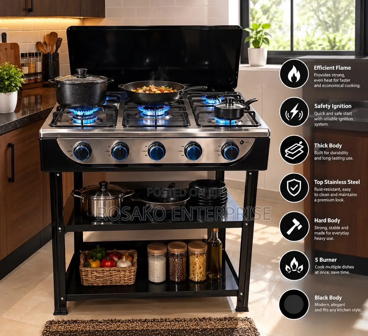 H&A 5 Burner Gas Stove