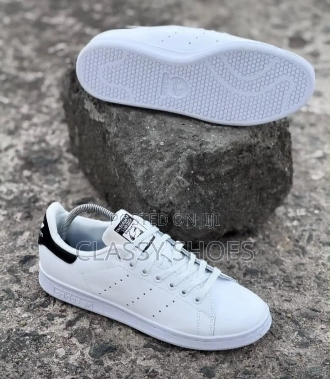 Stan Smith All White With Black at the Back