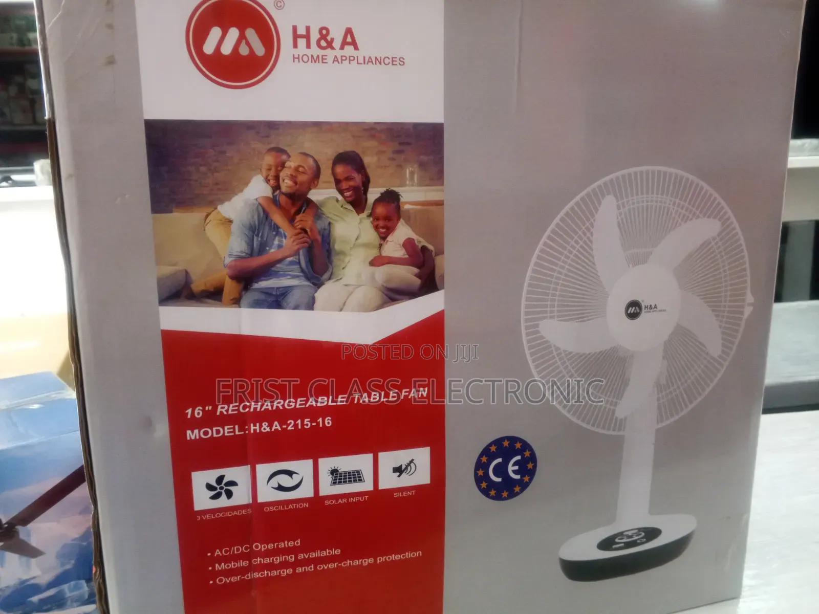 16"Rechargeable Table Fan -AC/Dc Operated