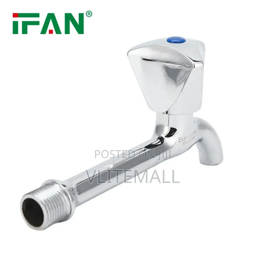 Chrome-Finished Long-Body Bib Cock Tap (Al