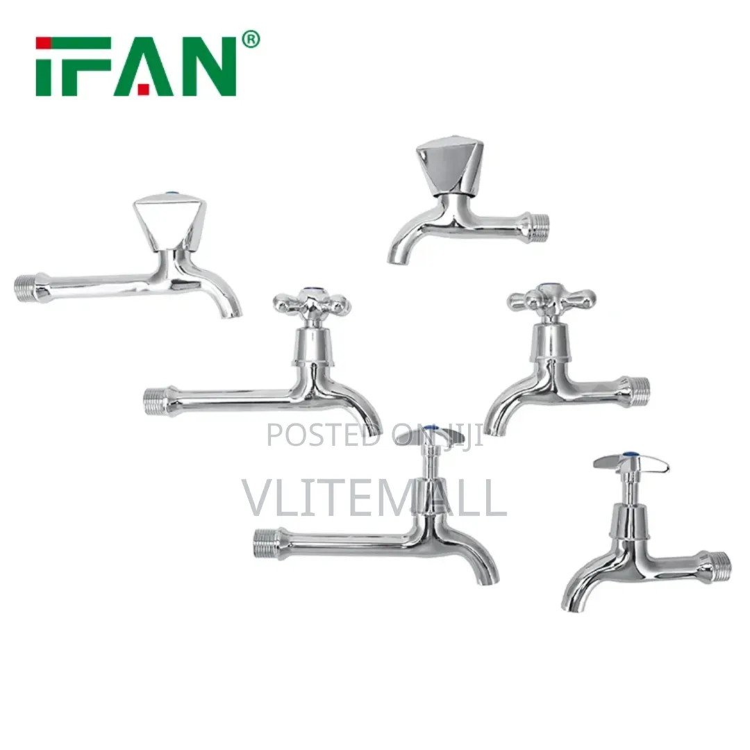 Chrome-Finished Long-Body Bib Cock Tap (Al