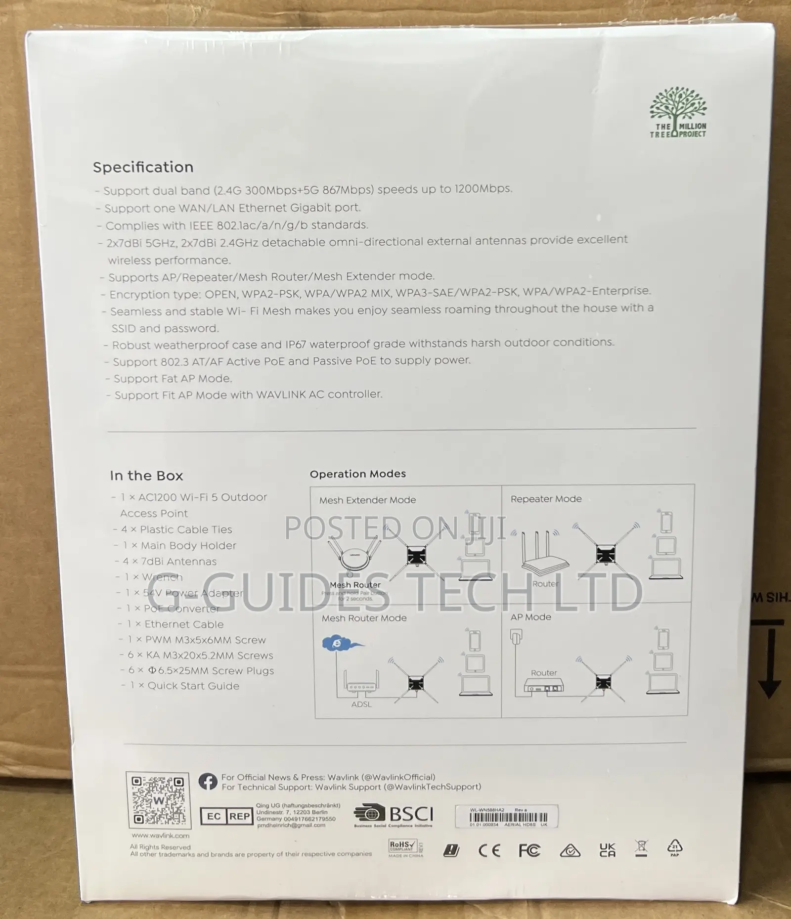 Wavlink AC1200 Wi-Fi 5 Outdoor Access Point