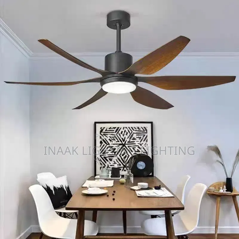 Modern 6 Blade Ceiling Fan With Light