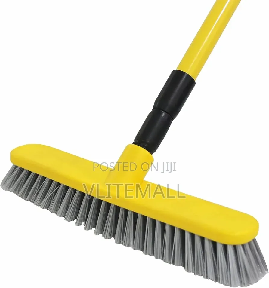 Yellow Plastic Floor Scrubbing Brush and Deck Broo