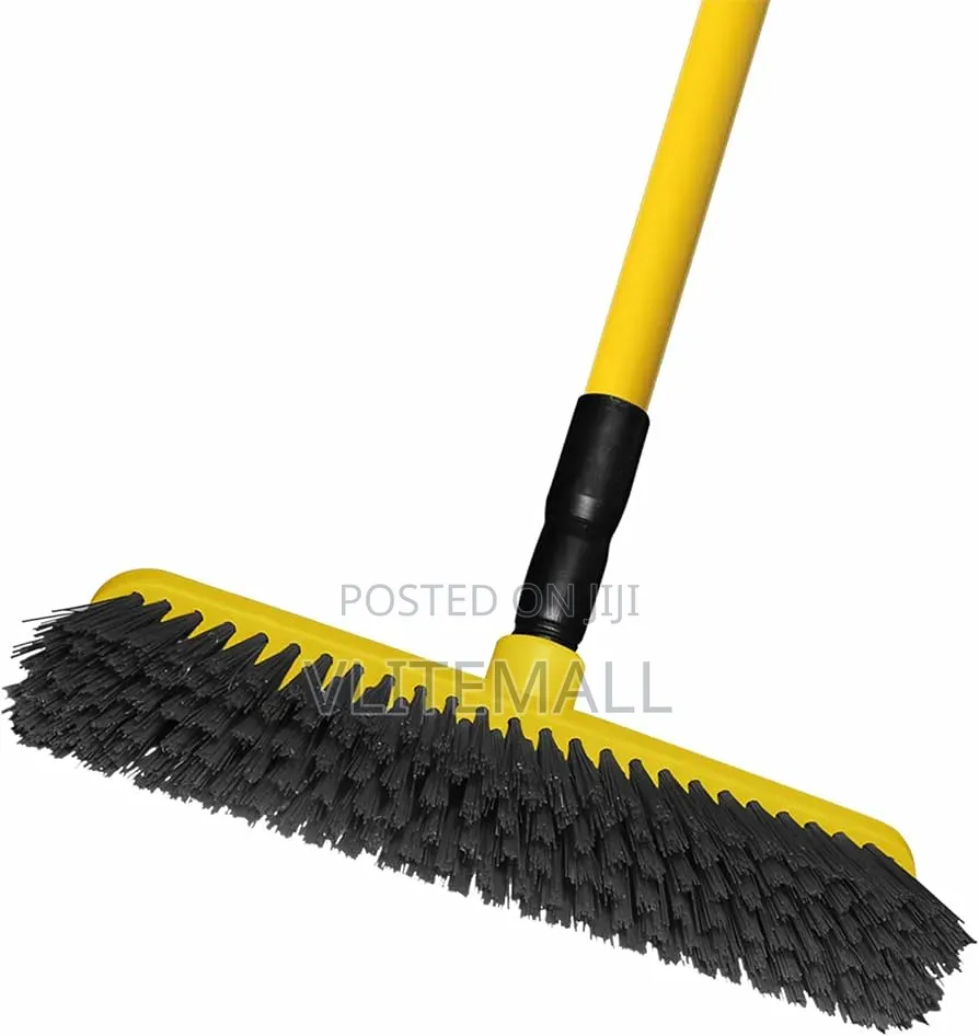 Yellow Plastic Floor Scrubbing Brush and Deck Broo
