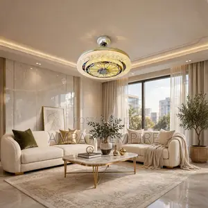 Modern Crystal Chandelier 8 Lights 72w Bluetooth Speaker Voice Control