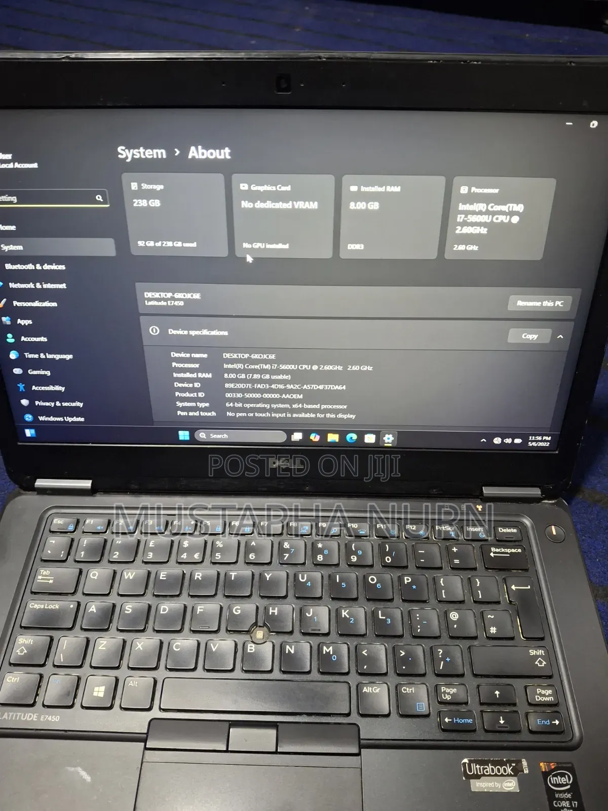 Laptop Dell Latitude E7450 8GB Intel Core i7 SSD 256GB