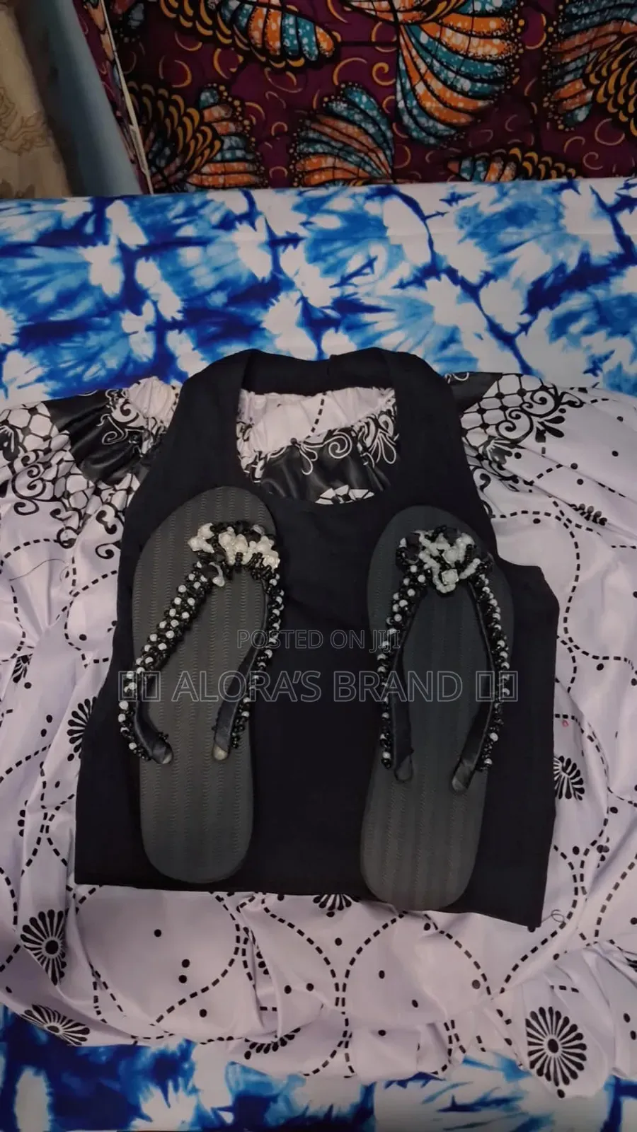 Bubble Skirt + Crop Top + Beaded Slippers
