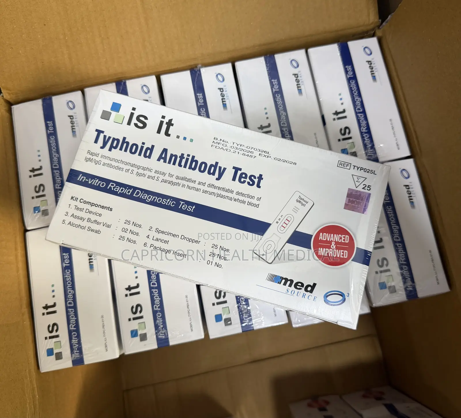 Typhoid Test Kits 25 PCS