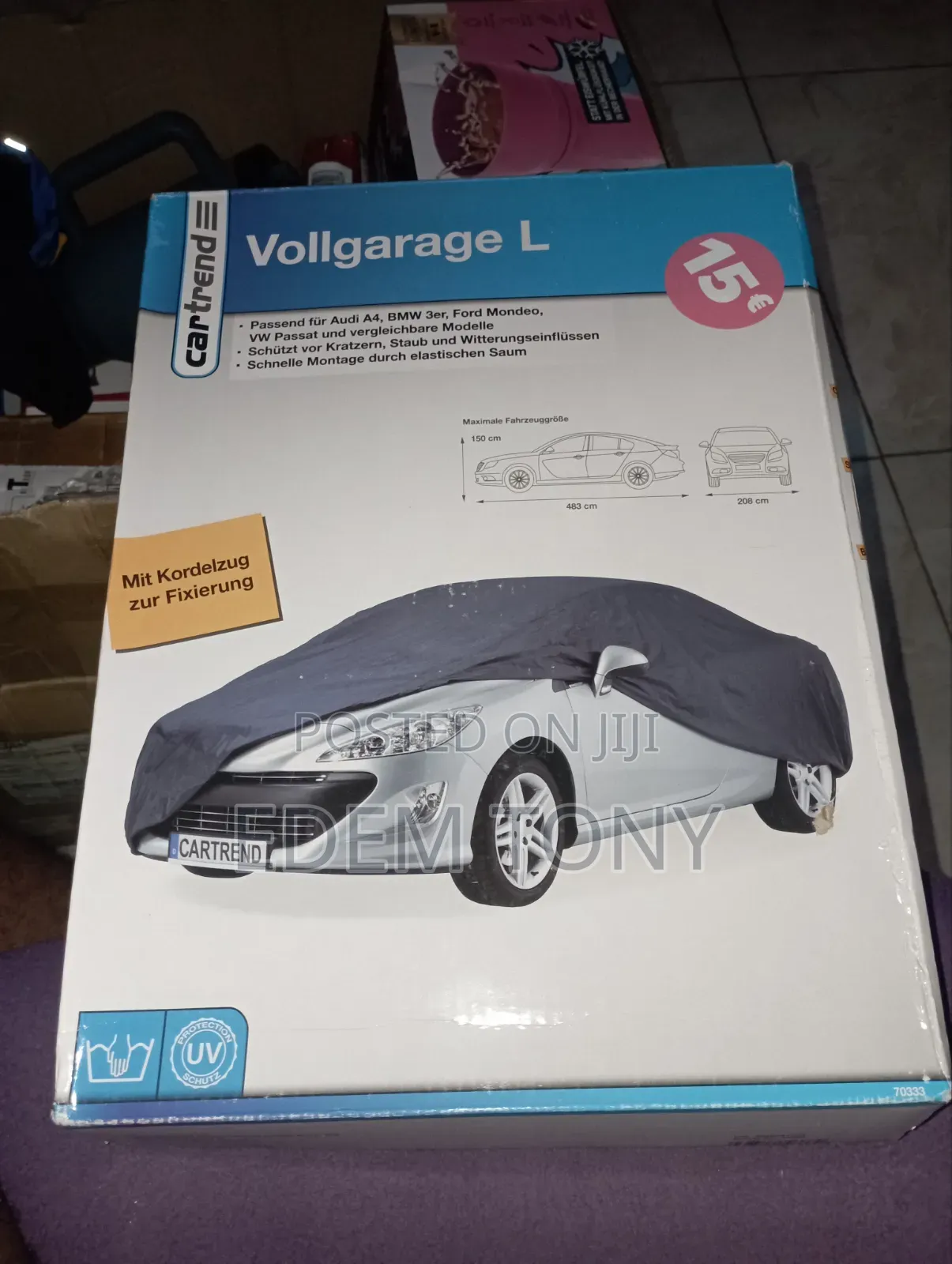 Cartrend Full Car Cover Weatherproof, Polyester Blue - Sedan Cars