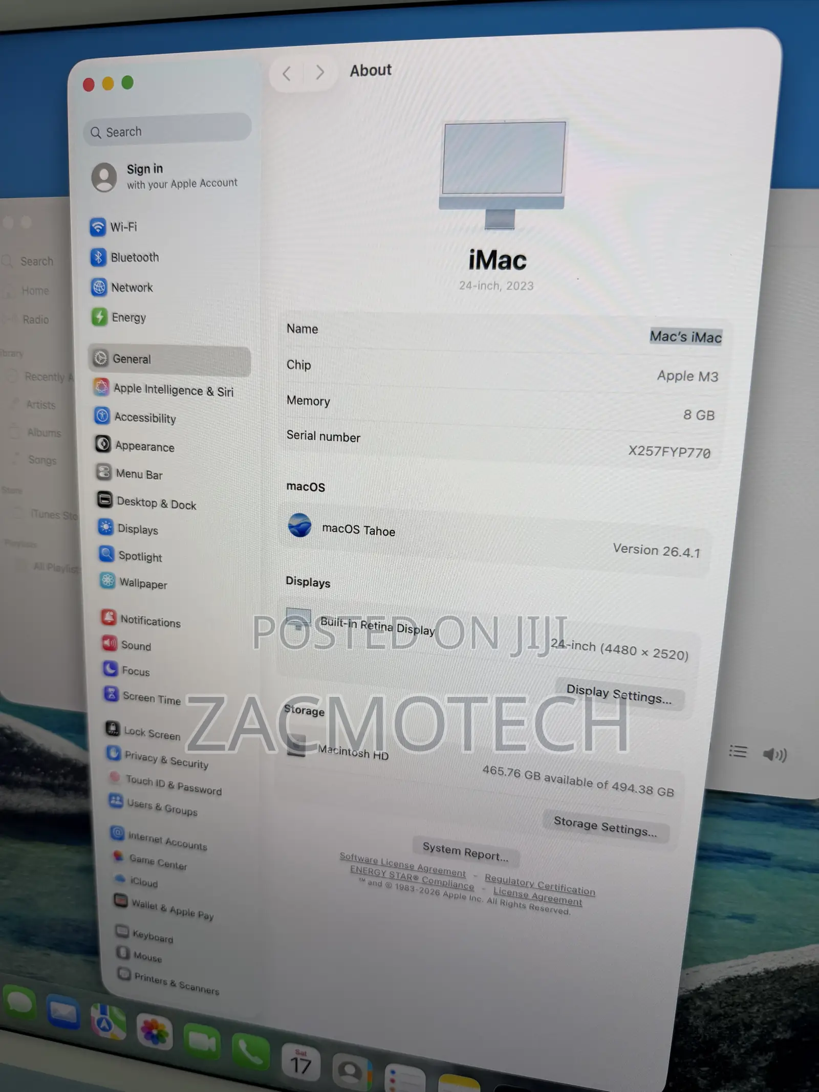 Desktop Computer Apple iMac M3 8GB Apple M3 SSD 512GB