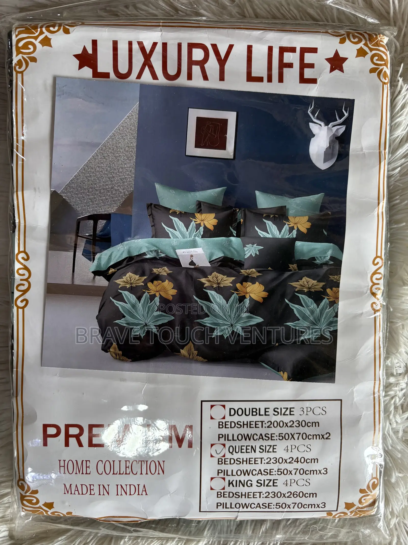Double Size Bedsheet With 2 Pillow Case