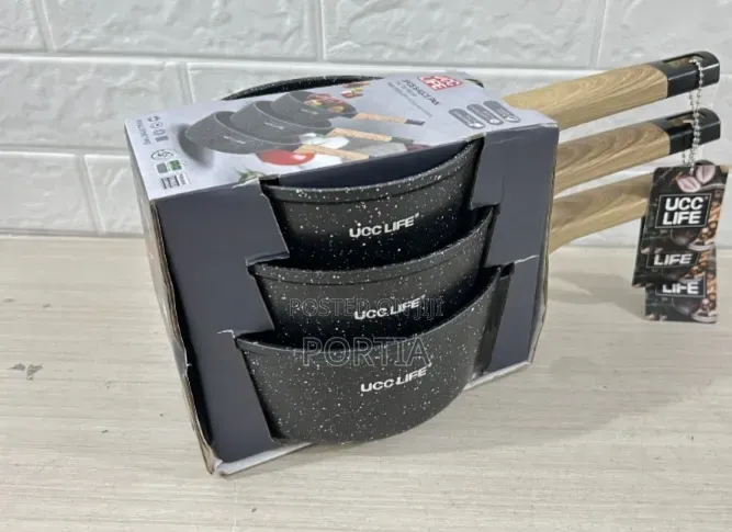 3 Pieces Granite Non-Stick Banku Pot