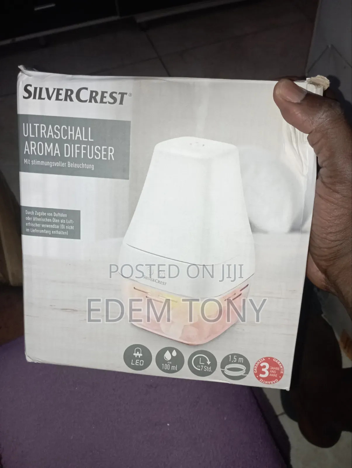 SilverCrest Ultrasonic Aroma Diffuser With a Salt Crystal Design