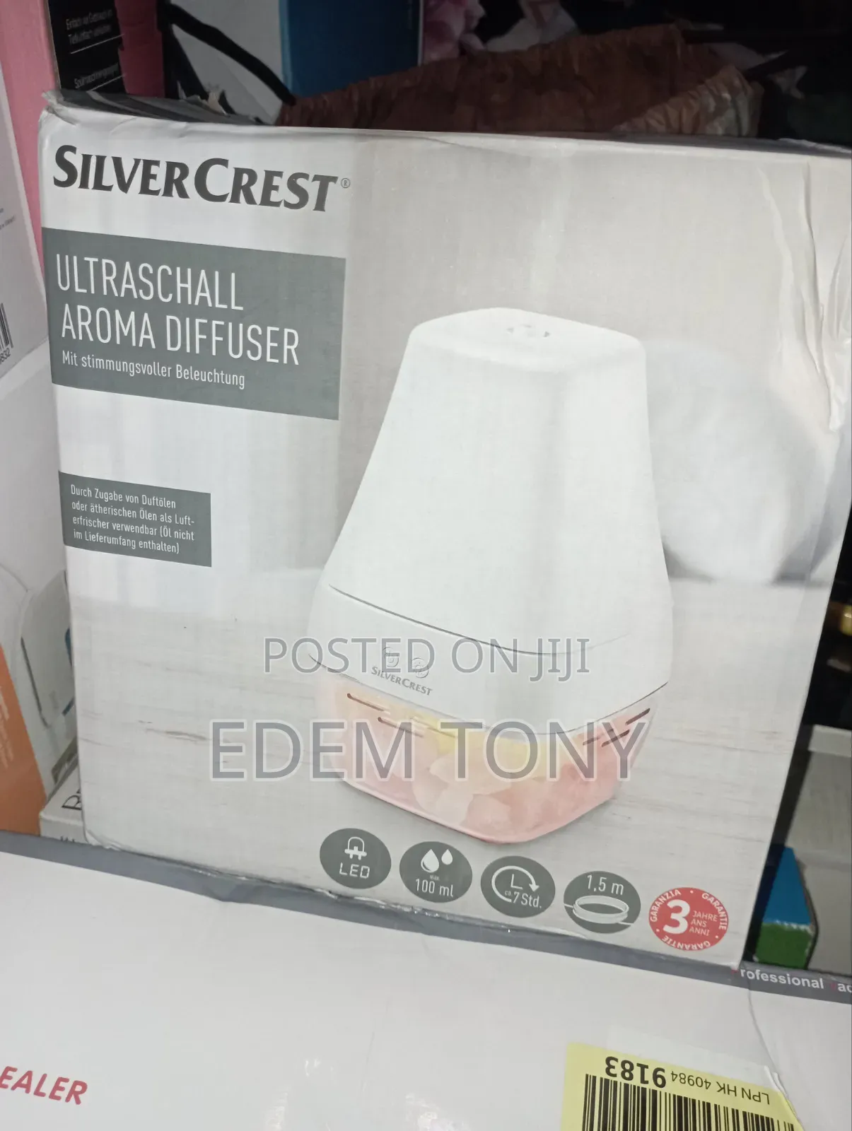 SilverCrest Ultrasonic Aroma Diffuser With a Salt Crystal Design