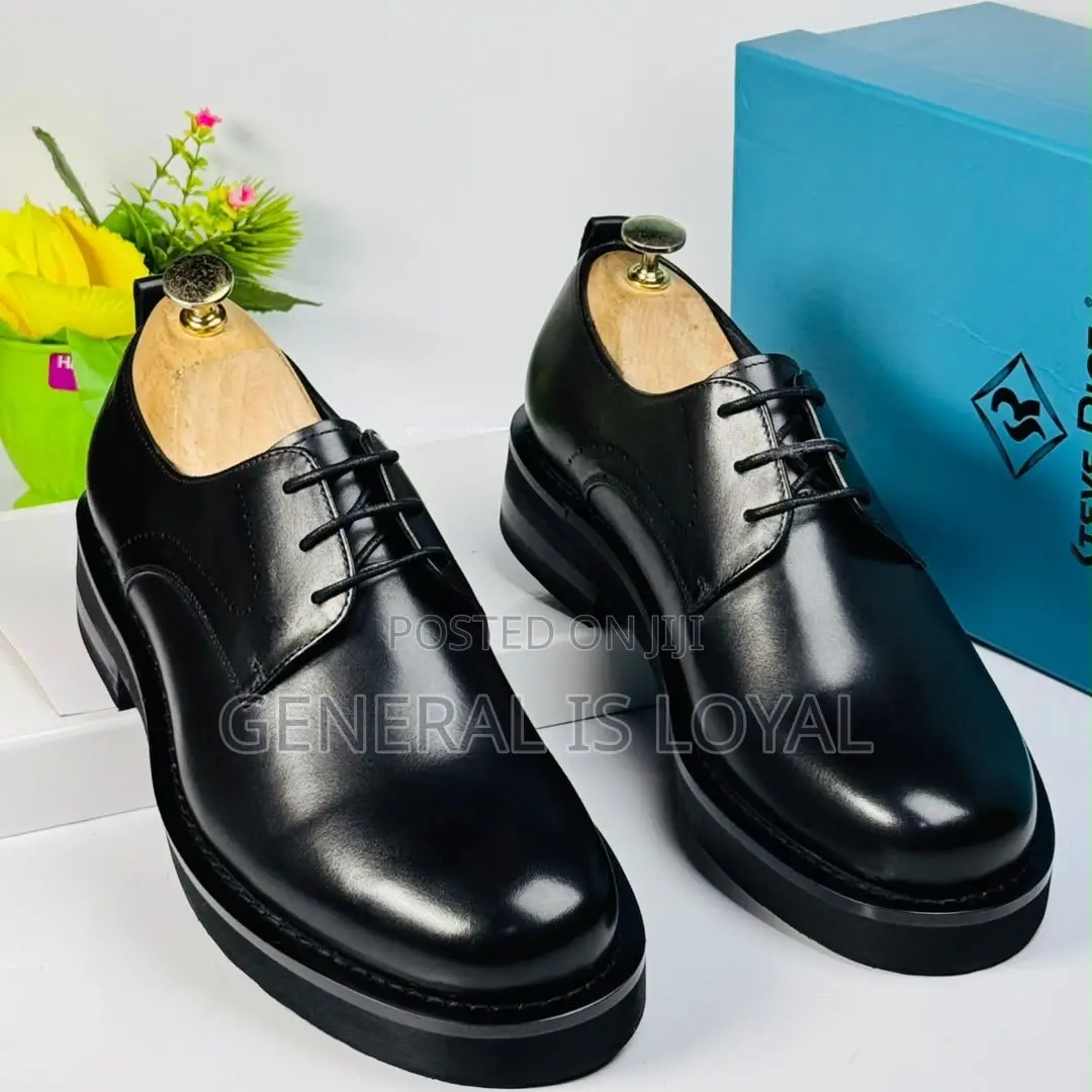 Steve Riot Black Thick Gum Sole Chunky Men’s Shoe
