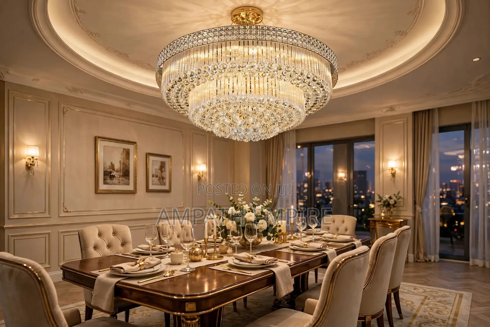 Luxury Multi-Tiered Crystal Ceiling Chandelier - Gold Warm Light