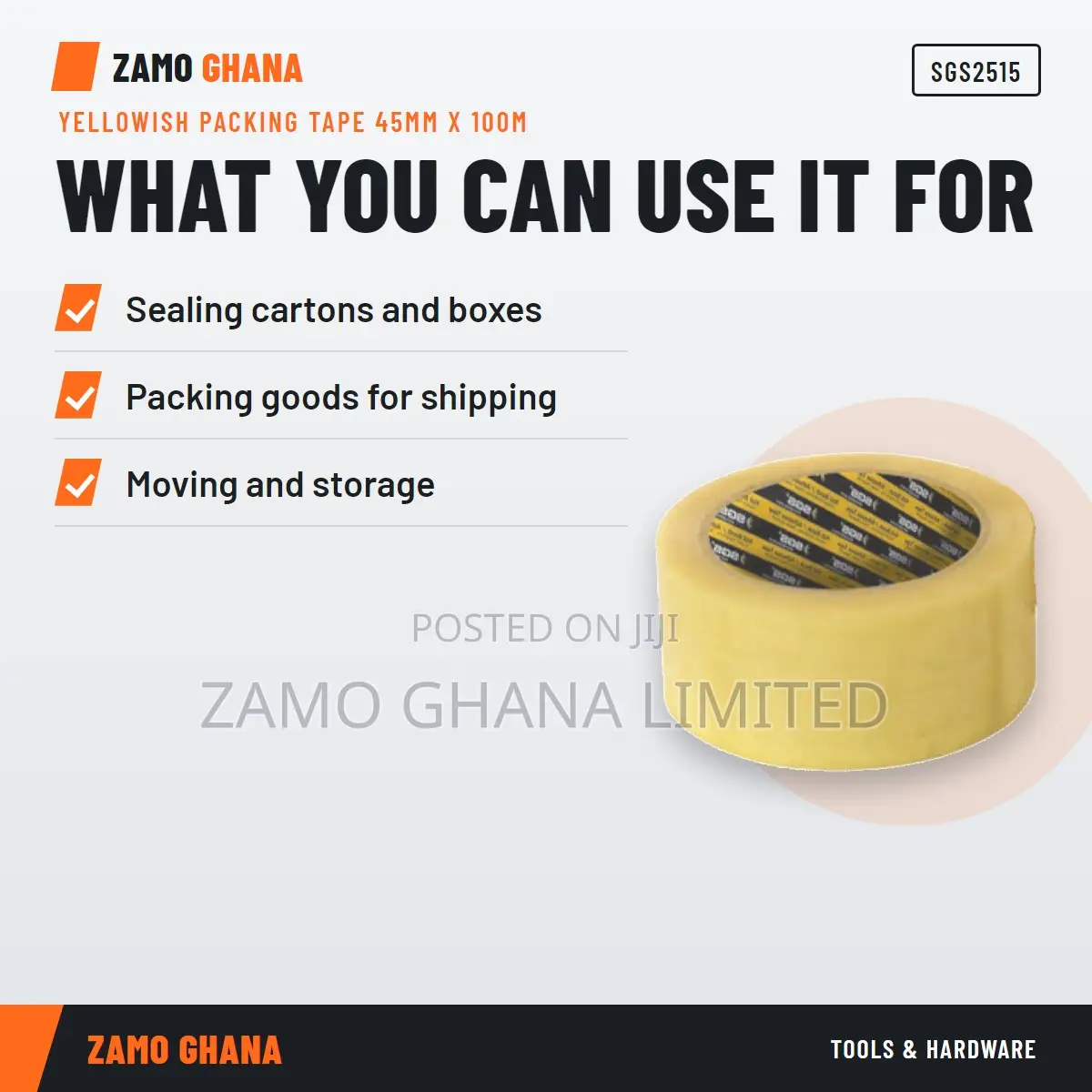 Yellowish Packing Tape 45Mm X 100M - SGS2515