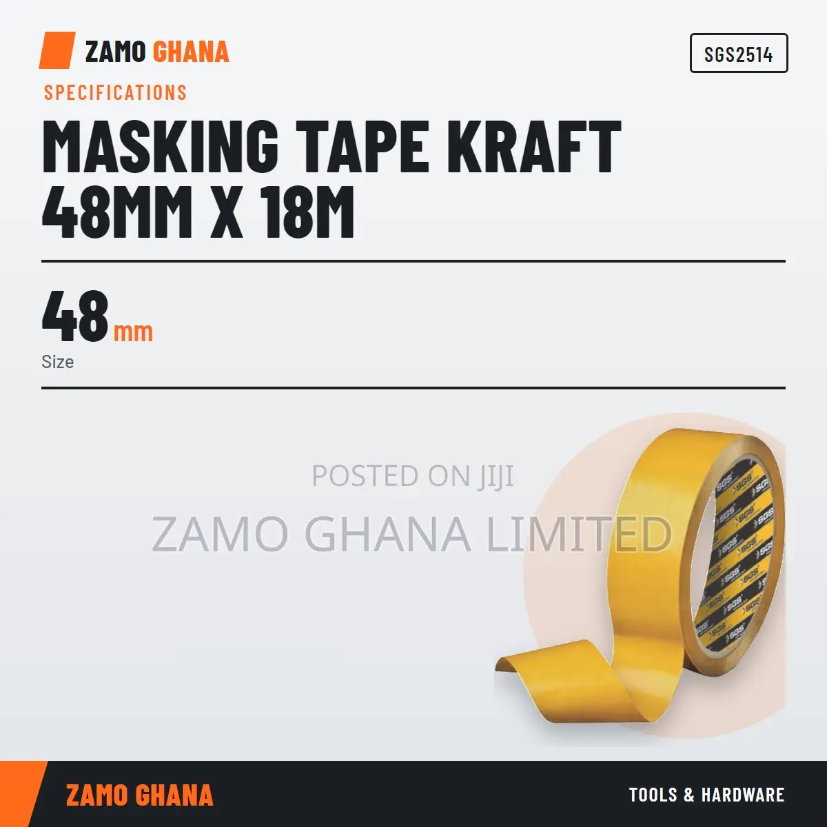 Masking Tape Kraft 48Mm X 18M - SGS2514
