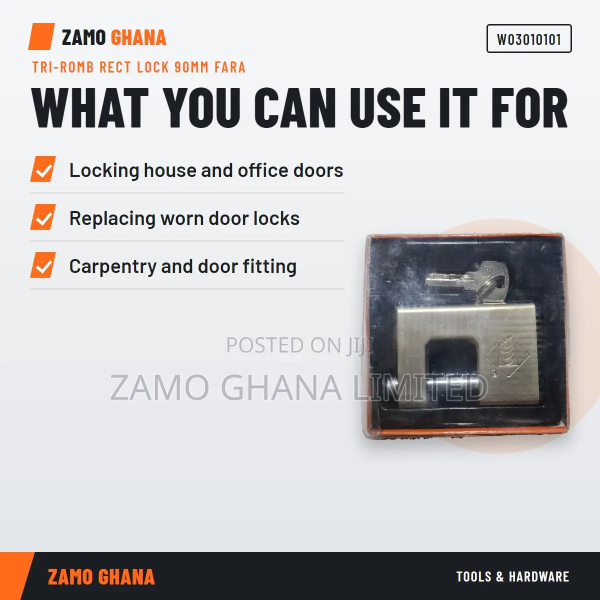 Tri-Romb Rect Lock 90Mm Fara - W