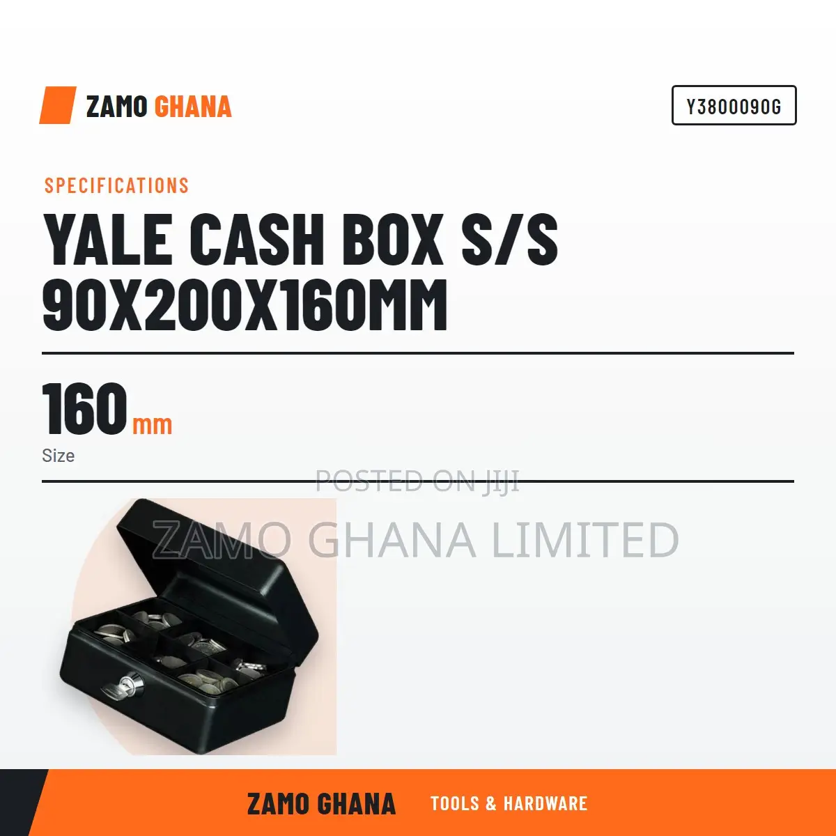 Yale Cash Box S/S 90X200X160Mm - YG