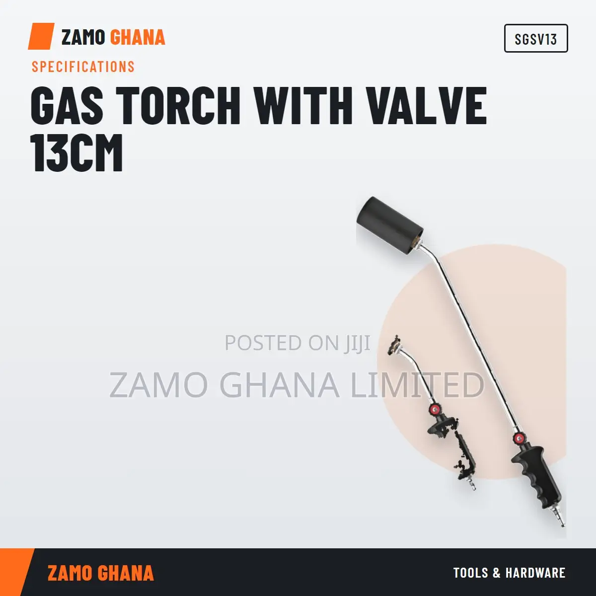 Gas Torch With Valve 13Cm - SGSV13