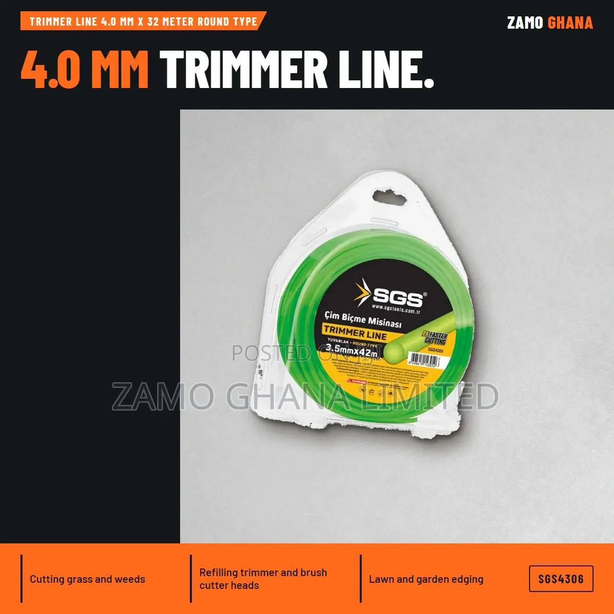 Trimmer Line 4.0 Mm X 32 Meter Round Type - SGS4306