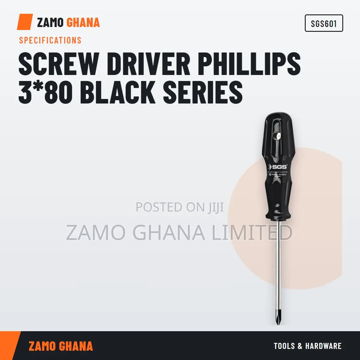 Screw Driver Phillips 3*80 Black Series - SGS601