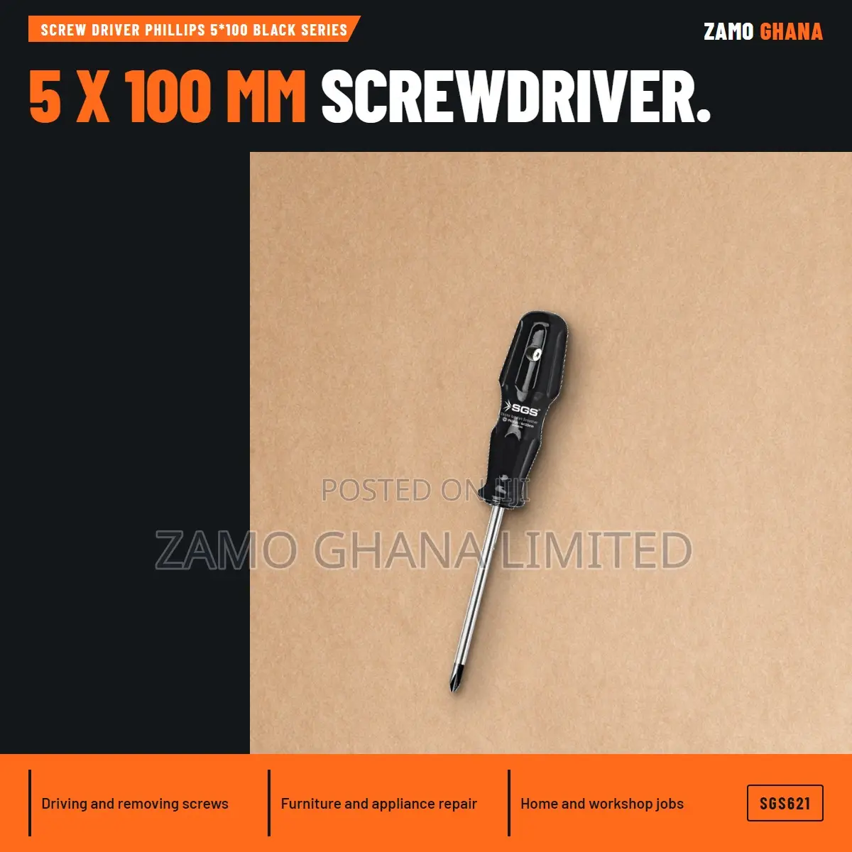 Screw Driver Phillips 5*100 Black Series - SGS621