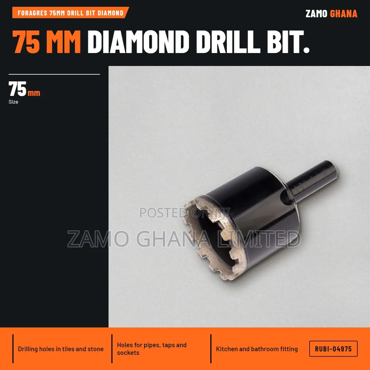 Foragres 75Mm Drill Bit Diamond - RUBI-04975