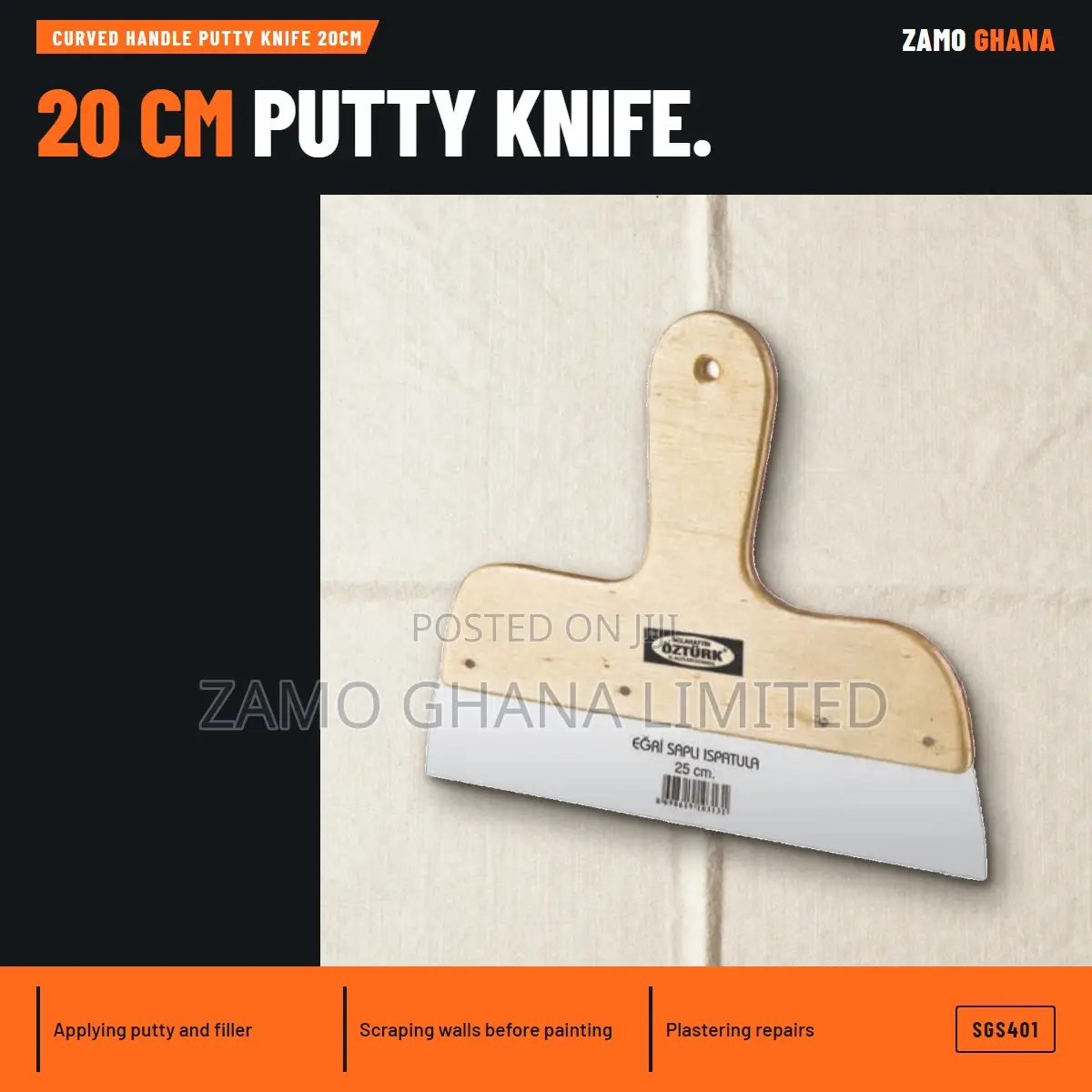 Curved Handle Putty Knife 20Cm - SGS401
