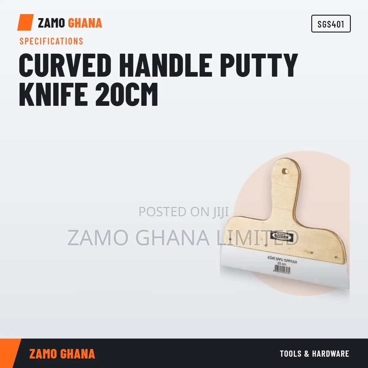 Curved Handle Putty Knife 20Cm - SGS401