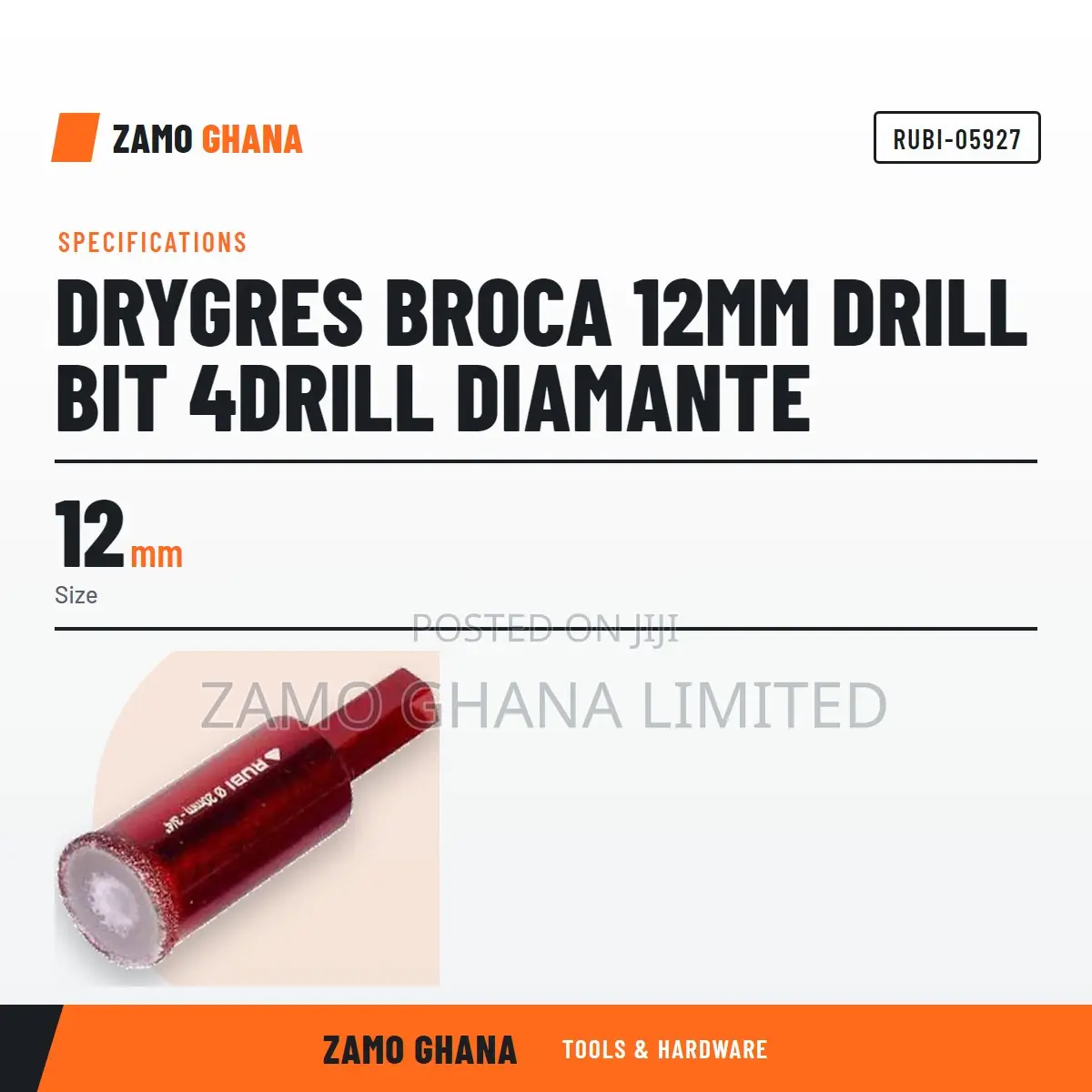 Drygres Broca 12Mm Drill Bit 4Drill Diamante - RUBI-05927