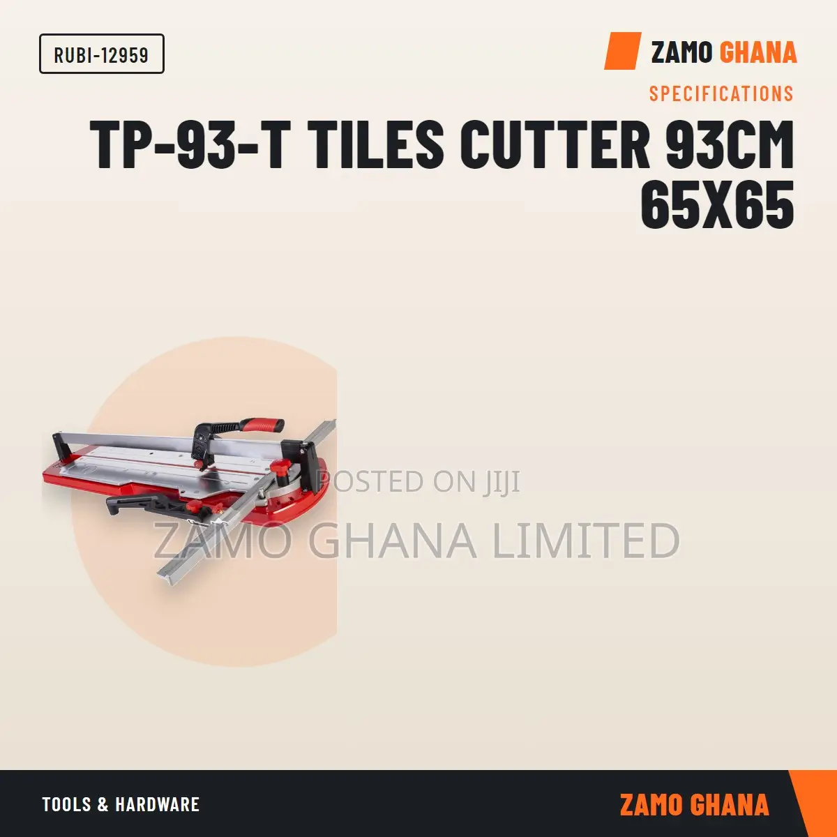 Tp-93-T Tiles Cutter 93Cm 65X65 - RUBI-12959