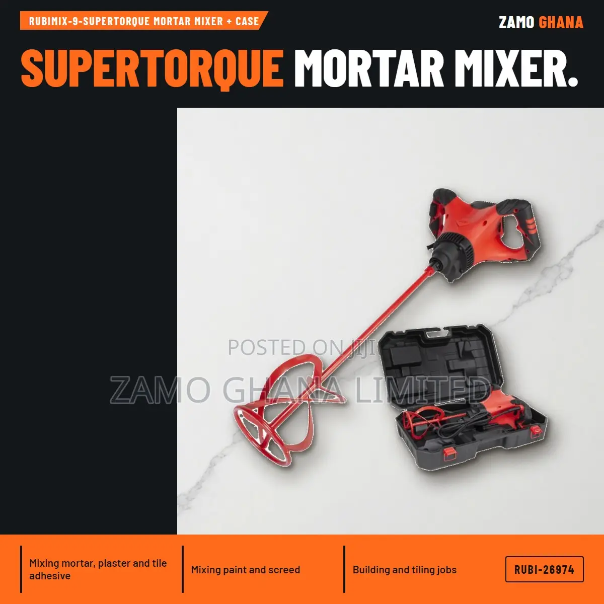 Rubimix-9-Supertorque Mortar Mixer + Case - RUBI-26974