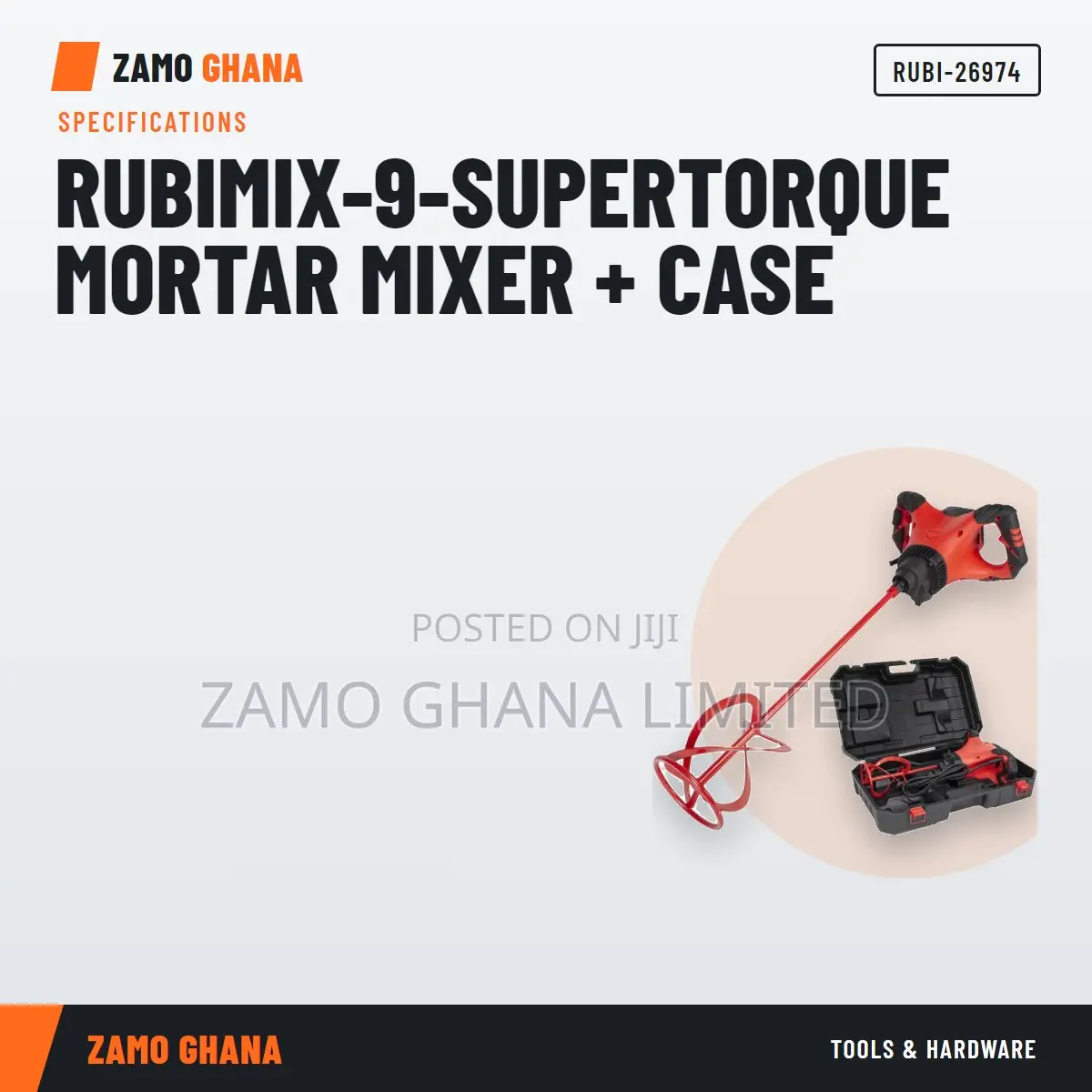 Rubimix-9-Supertorque Mortar Mixer + Case - RUBI-26974