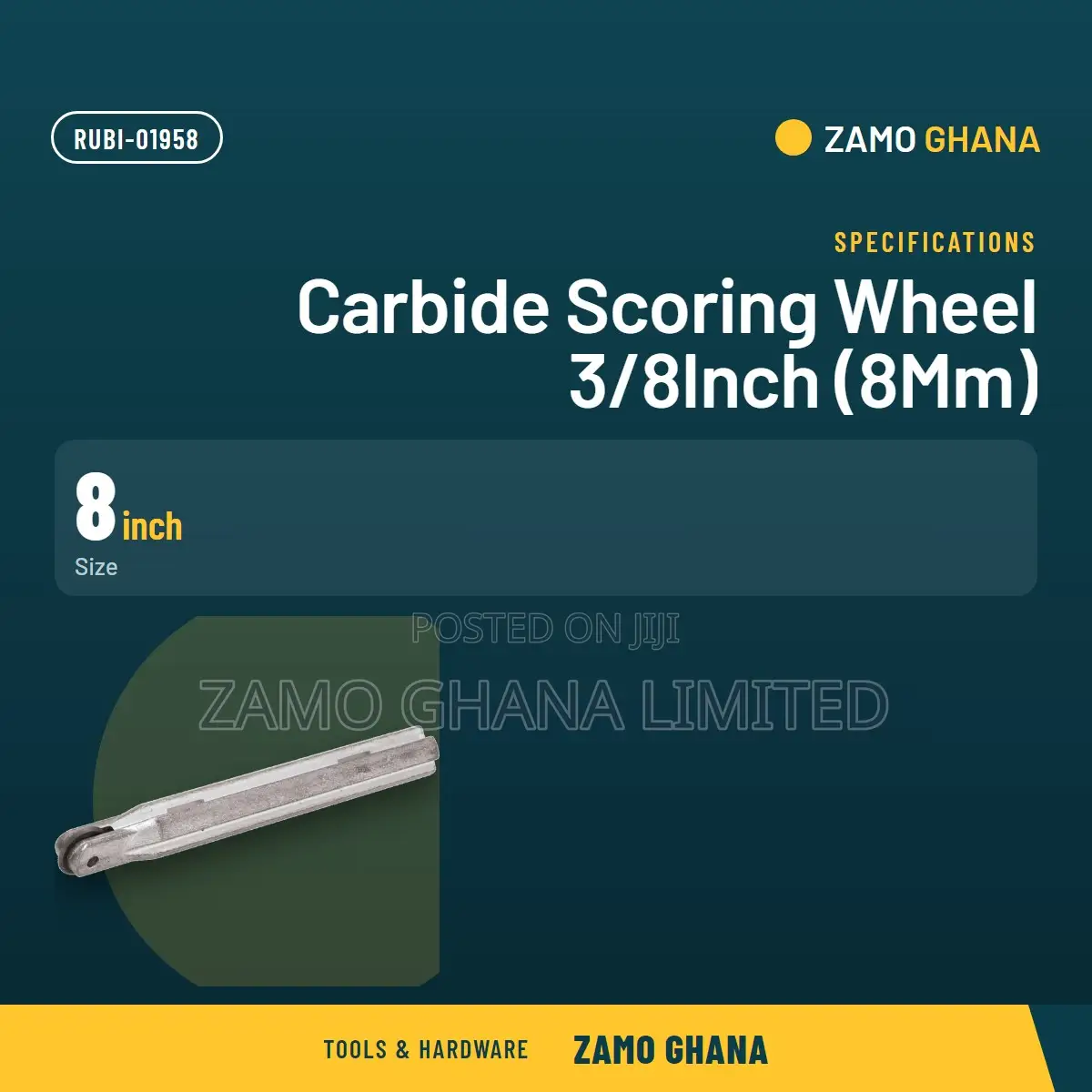 Carbide Scoring Wheel 3/8Inch (8Mm) - RUBI-01958