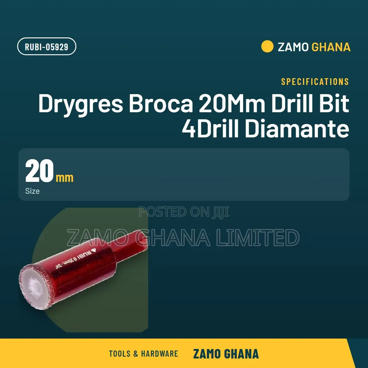 Drygres Broca 20Mm Drill Bit 4Drill Diamante - RUBI-05929
