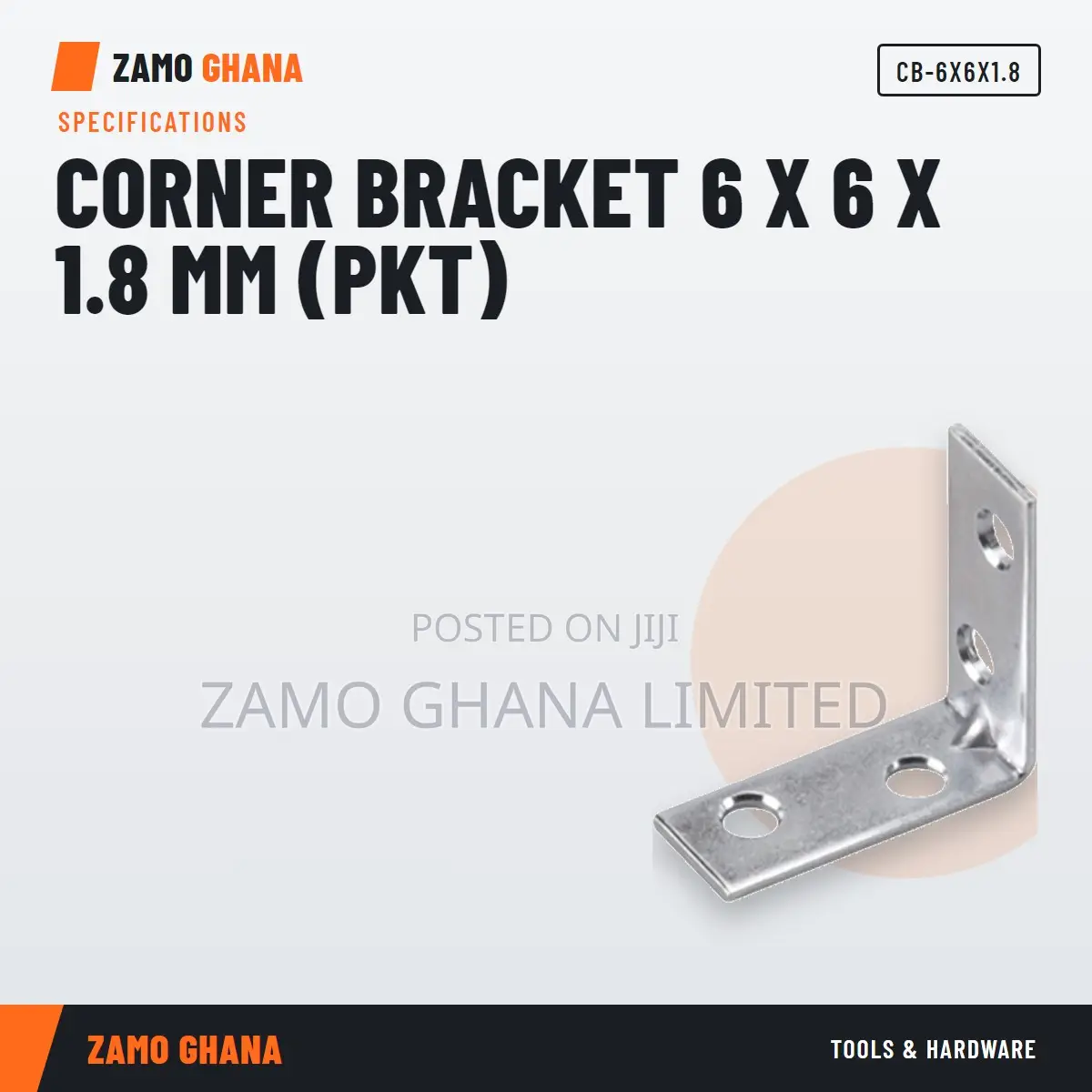 Corner Bracket 6 X 6 X 1.8 Mm (Pkt) - CB-6X6X1.8