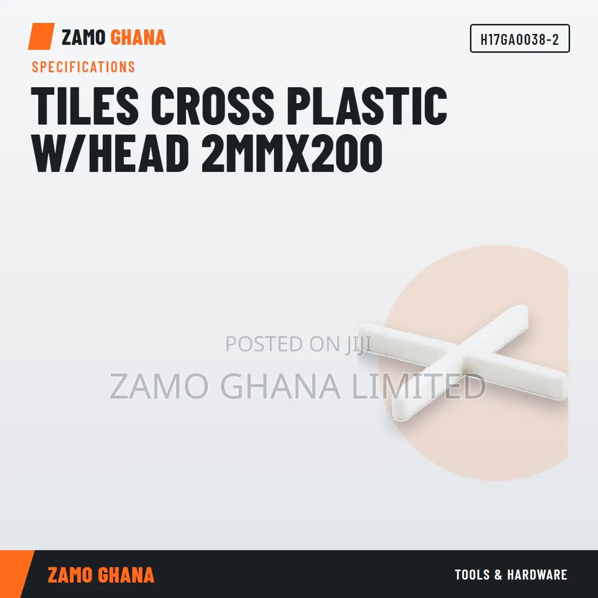 Tiles Cross Plastic W/Head 2Mmx200 - H17ga0038-2