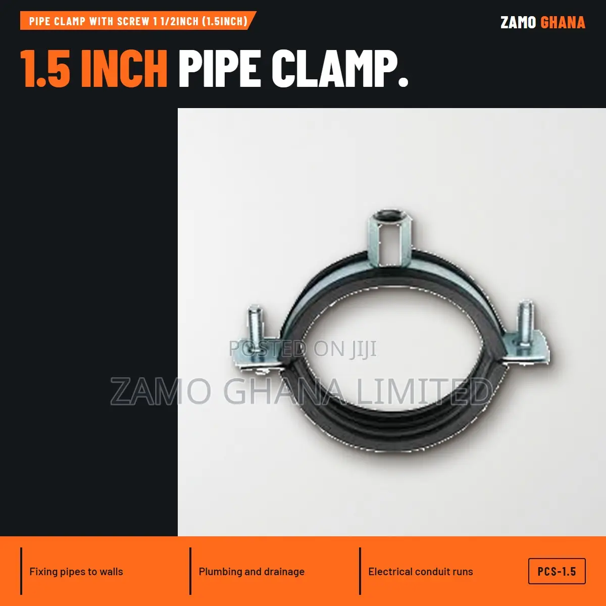 Pipe Clamp With Screw 1 1/2Inch (1.5Inch) - PCS-1.5