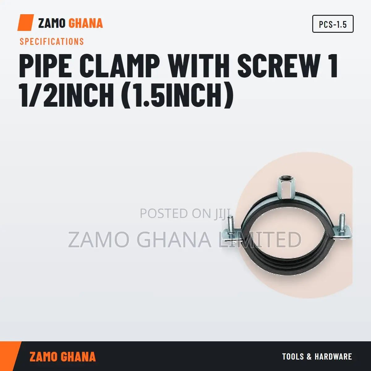 Pipe Clamp With Screw 1 1/2Inch (1.5Inch) - PCS-1.5