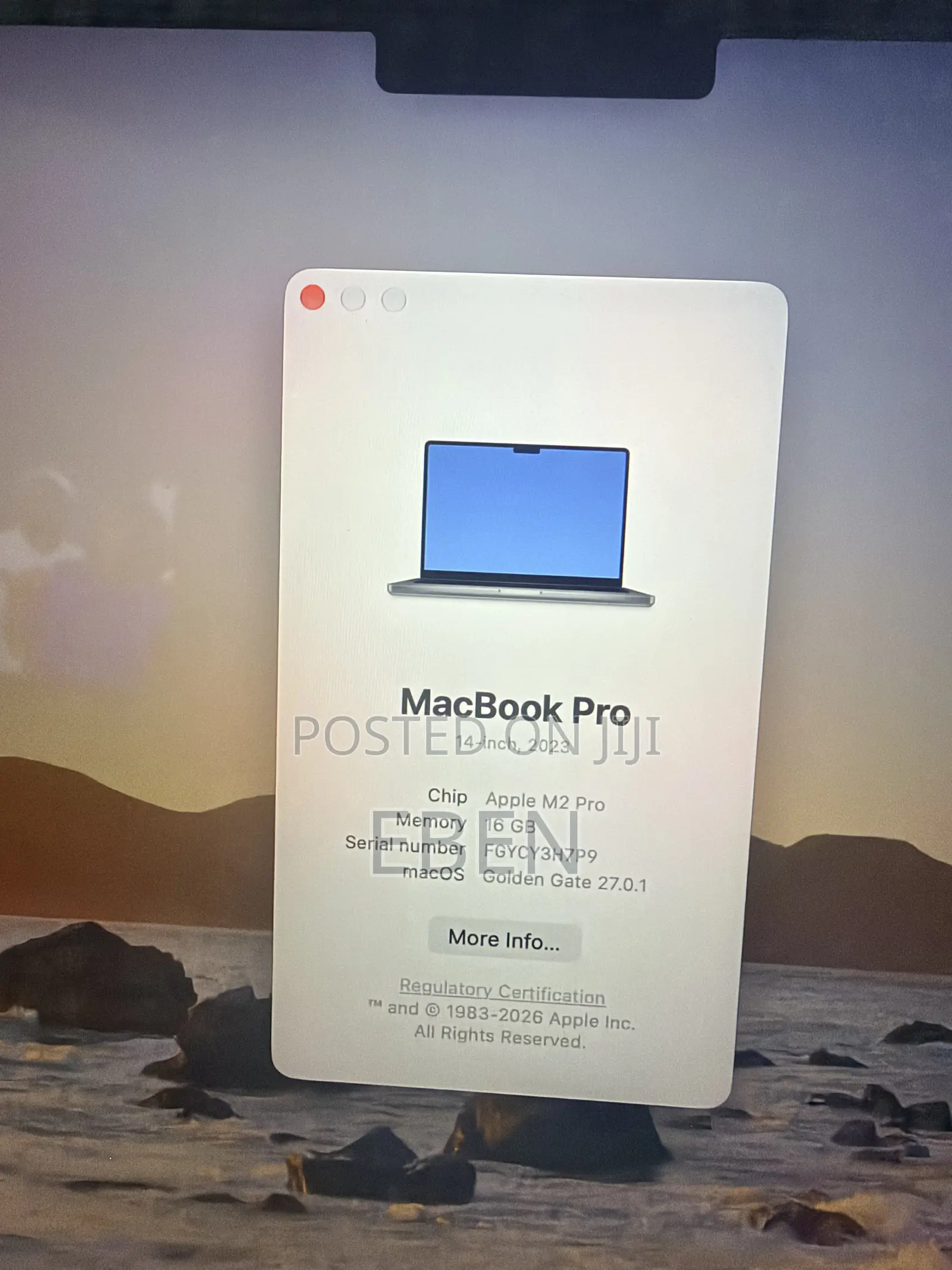 Laptop Apple MacBook Pro 2023 M2 Pro 16GB Apple M2 SSD 512GB